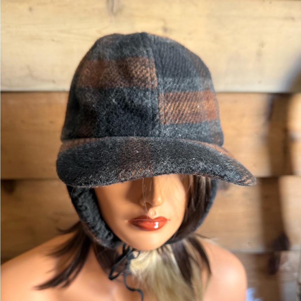 Old County Road Plaid Wool Cap with Ear Flaps
